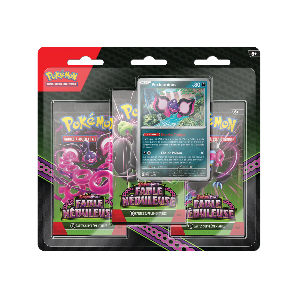 Pokémon – Tripack Fable Nébuleuse EV6.5 –Triple Illustration Péchaminus Cards Game Collect