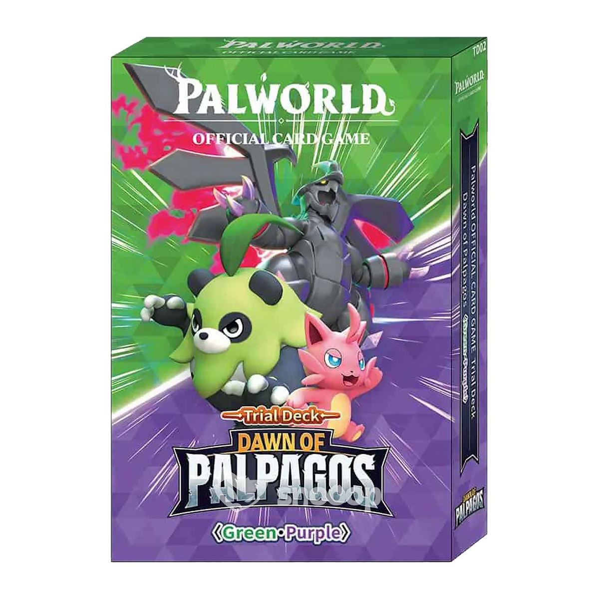 Deck de Démarrage Palworld TCG – TD02 Dawn of Palpagos (Vert / Violet) – Version Anglaise