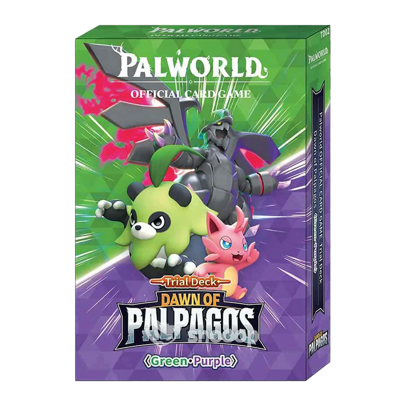 Deck de Démarrage Palworld TCG – TD02 Dawn of Palpagos (Vert / Violet) – Version Anglaise