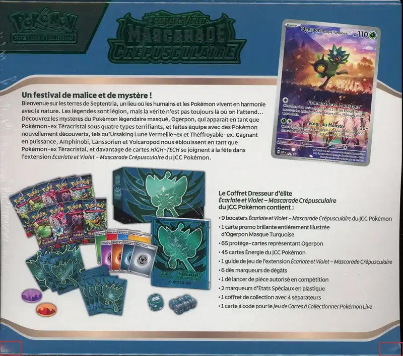 Pokémon – Coffret Dresseur d’Élite (ETB) Mascarade Crépusculaire EV6 Cards Game Collect