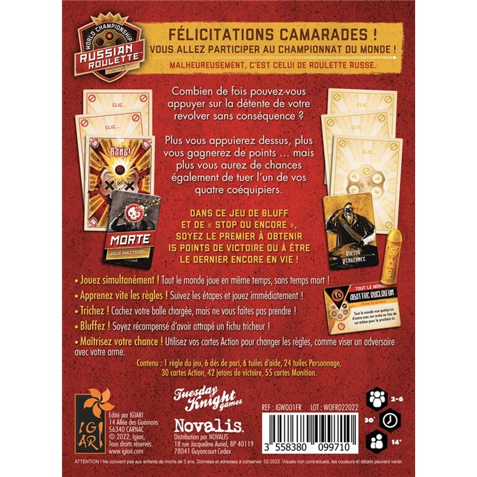 WORLD CHAMPIONSHIP RUSSIAN ROULETTE Cards Game Collect